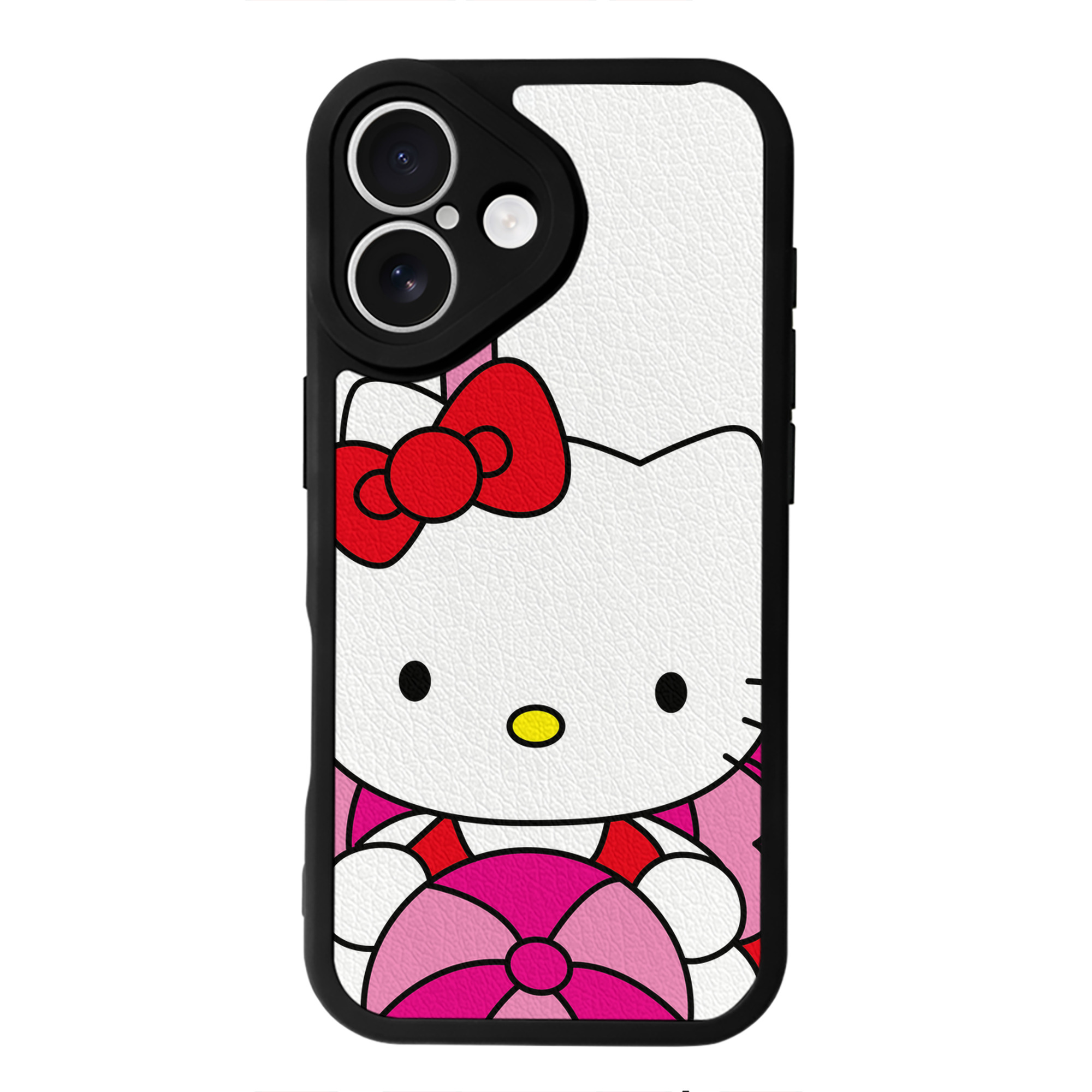 （画像用） Hello Kitty ハローキティ 【iPhone 16シリーズ対応】シリコンスマホケース（レザー調） 材質：シリコン
